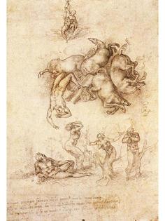 Постер DRABS A2 Микеланджело Буонарроти, The Fall of Phaeton 1