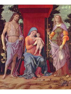 Постер DRABS A2 Андреа Мантенья, Мадонна со св. Марией Магдалиной и Иоанном Крестителем