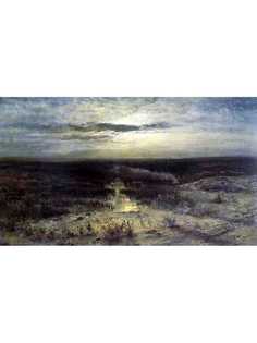 Постер DRABS A2 Саврасов Алексей Кондратьевич, Лунная ночь. Болото