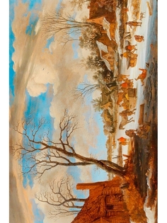 Постер DRABS A3 Питер де Молейн - Зимний пейзаж с путешественниками и иными фигурами