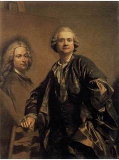 Постер DRABS A2 Ванлоо, Луи Мишель, Художник и портрет его отца