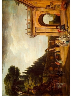 Постер DRABS А2 Клод Жозеф Верне - Вид в парке виллы Людовизи в Риме