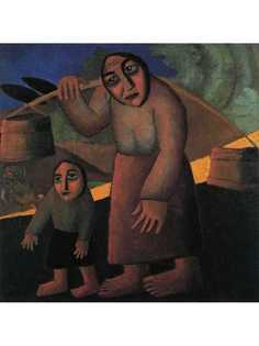 Постер DRABS A2 Малевич Казимир Северинович, Крестьянка с ведрами и ребенком