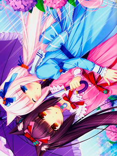 Постер DRABS А2 аниме девушки, розовое и голубое платье