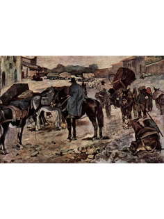 Постер DRABS A3 Джованни Фаттори, Крестьяне, ослы и торговцы на просёлочной дороге