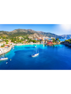 Постер DRABS A3 Прекрасный вид на рыбацкую деревню Ассос, Кефалония, Греция