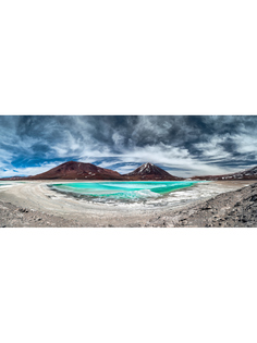Постер DRABS A3 Зеленая лагуна - это соленое озеро у подножия вулкана Ликанкабур