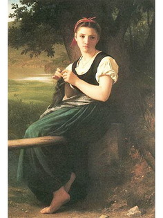 Постер DRABS A3 Бугеро, Адольф Вильям, La Tricoteuse The Knitting Girl