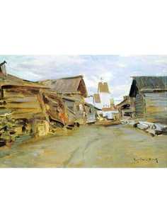 Постер DRABS A3 Коровин Константин Алексеевич, Село на севере России