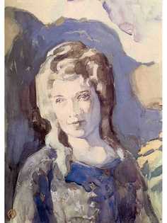 Постер DRABS A2 Борисов-Мусатов Виктор Эльпидифорович, Дама в голубом 1