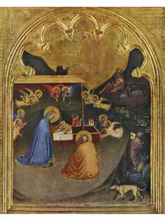 Постер DRABS A3 Бернардо Дадди, Алтарь Девы Марии из Сан Панкрацио, Христос в яслях