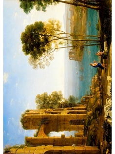 Постер DRABS А2 Клод Желле - Пейзаж с Аполлоном и Сивиллой Кумской