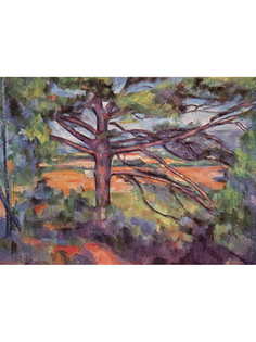 Постер DRABS A3 Сезанн, Поль, Большая сосна на фоне красных полей