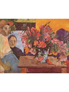 Постер DRABS A3 Гоген, Поль, Большой букет цветов и таитянские дети