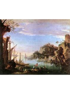 Постер DRABS A3 Сальваторе Роза, Harbour with Ruins