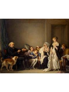 Постер DRABS A2 Грез, Жан Батист 1725 - 1805 , Вдова приходит к священнику