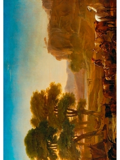 Постер DRABS А2 Питер ван Лар - Вид на Кампанью с пастухами, отдыхающими со скотом