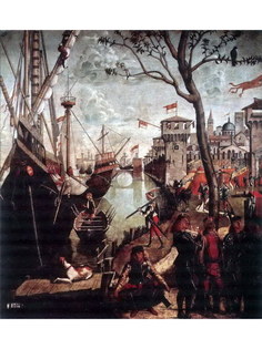 Постер DRABS A3 Витторе Карпаччо, Прибытие святой Урсулы в Кельн