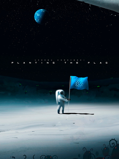 Постер DRABS A3 Иллюстрация Planting the flag