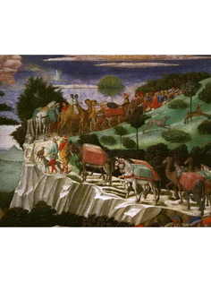 Постер DRABS A3 Беноццо Гоццоли, Свита царя-волхва Мельхиора. Западная стена Капеллы.