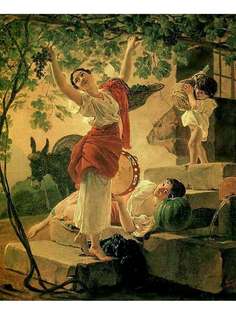 Постер DRABS A2 Брюллов Карл Павлович, Девушка, собирающая виноград в окрестностях Неаполя