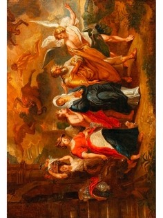 Постер DRABS А2 Питер Пауль Рубенс - Лот и его семья, сбегающие из горящего г. Содома