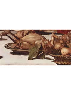 Постер DRABS A3 Микеланджело Меризи де Караваджо, Христос в Эммаусе. фрукты и дичь