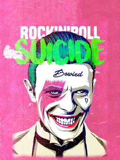 Постер DRABS А3 Боуи на розовом