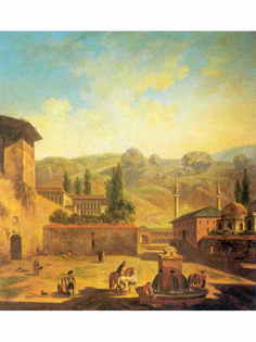 Постер DRABS A3 Алексеев Федор Яковлевич, Вид города Бахчисарая