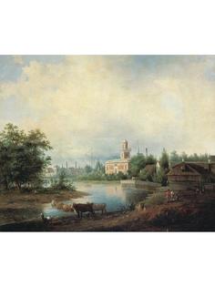 Постер DRABS A2 Иванов И.А. Пейзаж с рекой. Екатерингоф