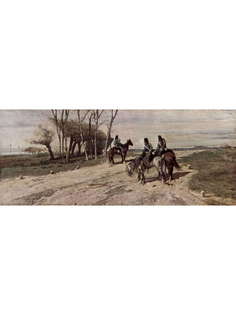 Постер DRABS A2 Джованни Фаттори, Три кавалериста на дороге