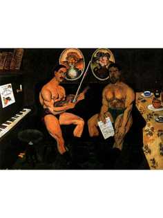 Постер DRABS A2 Машков Илья Иванович, Автопортрет и портрет Петра Кончаловского