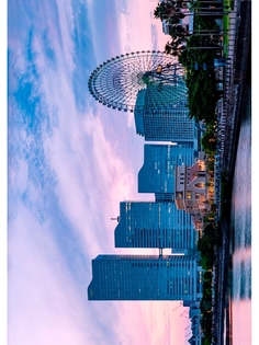 Постер DRABS А2 Вид на закат в районе Минато-Мирай, Йокогама, Япония