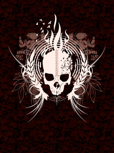 Постер DRABS А2 skull tribal