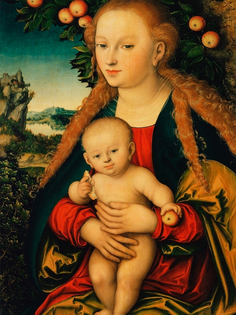 Постер DRABS A3 Лукас Кранах Старший - Мадонна с Младенцем под яблоней