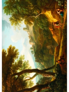 Постер DRABS А2 Римская школа - Южный пейзаж с фигурами и укрепленным городом