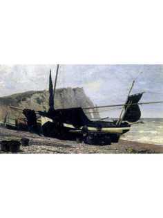 Постер DRABS A3 Поленов Василий Дмитриевич, Рыбацкая лодка. Этрета. Нормандия