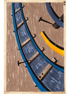 Постер DRABS А2 Джейкоб Лоуренс - Они работали в большом количестве на железной дороге