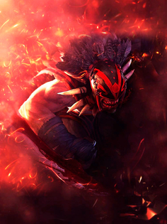 Постер DRABS А3 Dota в маске с перьями