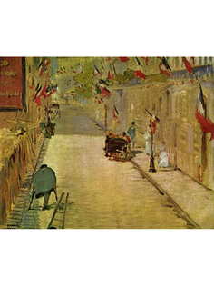 Постер DRABS A3 Мане, Эдуар, Улица Монье, украшенная флагами