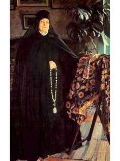 Постер DRABS A3 Кустодиев Борис Михайлович, Монахиня 1