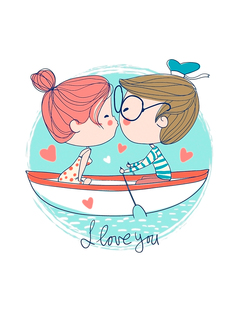 Постер DRABS A3 поцелуи на лодке