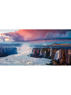 Постер DRABS A3 Красочный летний пейзаж на реке Йокулса Фьоллум, Исландия