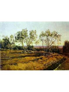 Постер DRABS A3 Иванов Александр Андреевич, Оливы у кладбища в Альбано. Молодой месяц