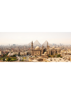 Постер DRABS A2 Мечеть-медресе султана Хасана перед пирамидами Гизы, Каир, Египет