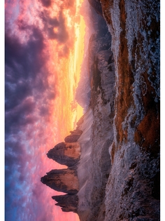 Постер DRABS А3 Горы Тре-Чиме-ди-Лаваредо и красивое небо с облаками, Италия