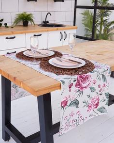 Дорожка на стол из рогожки "Всё себе", Эулалия, Размер: 45 х 145