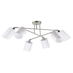 Потолочная люстра на штанге 6 абажуров белая Imex MD.9141-6-S GD+CH