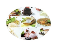 Доска сервировочная Коралл Угощение стеклянная 30 см