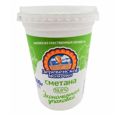 Сметана Деревенское молочко 10% бзмж 500 г
